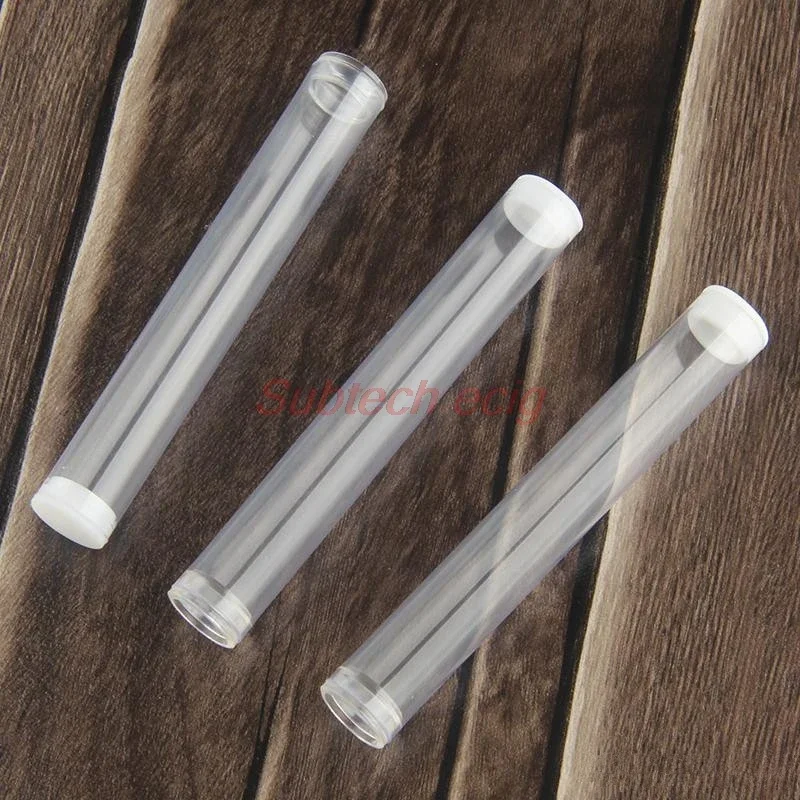 100 قطعة من حزم الأنبوب البلاستيكي التعبئة والتغليف البلاستيكية مع قبعات 1.0 مللي حاوية أنبوبية شفافة لخزان عربات الزيت السميك بخيط 510 #4