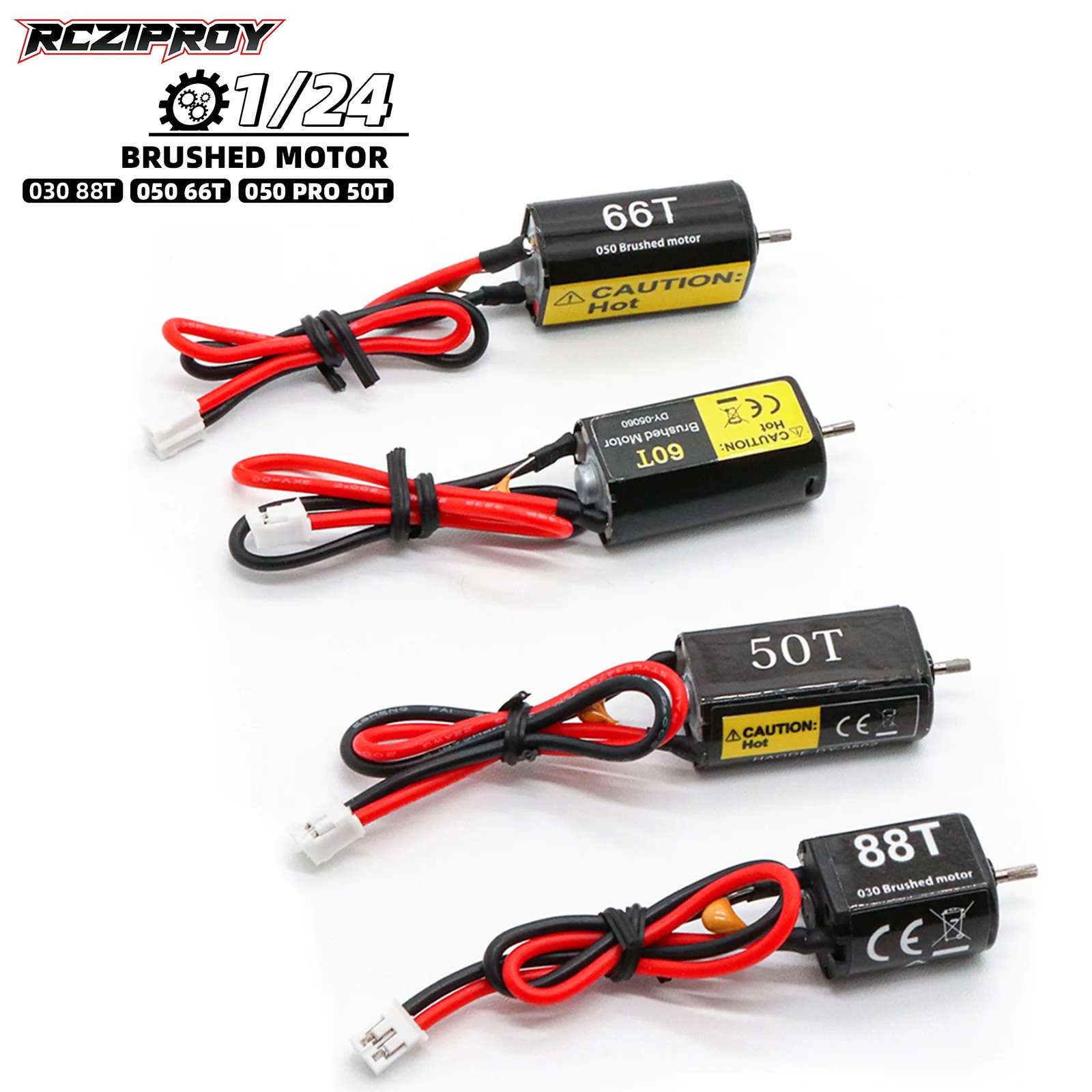 RCZIPROY rc 1/24 Scale Brushed Motor 030 88T 050 50T 60T 66T for 1:24 RC Crawler Car Upgrade Parts