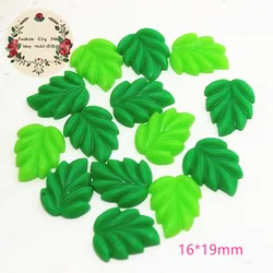 20pcs 16*19mm Mix Colors Cute Resin Green Leaf Flatback Cabochon DIYJewelry/Craft Decoration Accessories