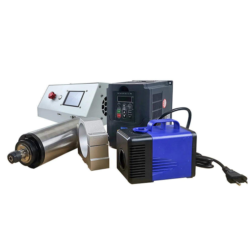 

2.2kw Water Cooled Spindle CNC Motor+2.2kw Inverter+80mm clamp + water pump +Collet+Control Box for Router