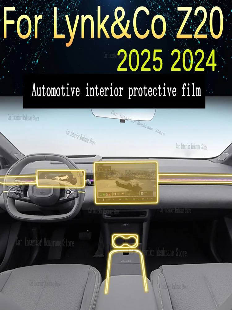 

For Lynk&Co Z20 (2024-2025) Gearbox Panel Navigation Screen Automotive Interior TPU Protective Film Cover Anti-Scratch Sticker