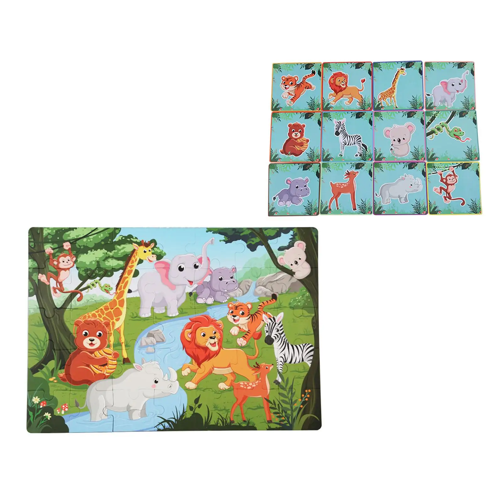 Craft DIY Animal Puzzle Creativity Imagination (35Pieces) Developing Cognitive Abilities Fine Motor Skill for Children Babies