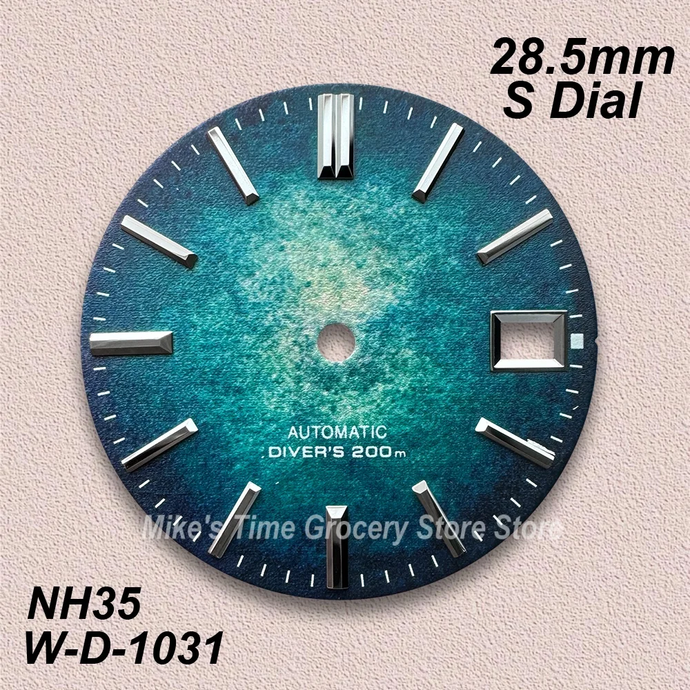 28.5mm S Logo Colorful Dial Suitable For NH35/NH36 Japan Movement 3D Printing High Quality Diving Watch Modification Accessories