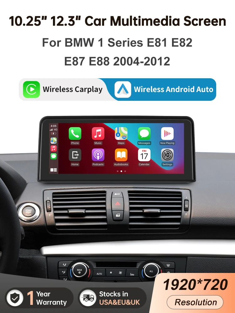 Auto Multimedia Display Linux Scherm voor BMW 1 Serie E81 E82 E87 E88 CCC CIC / Zonder OEM Scherm Draadloze CarPlay Android Auto - afbeelding 2