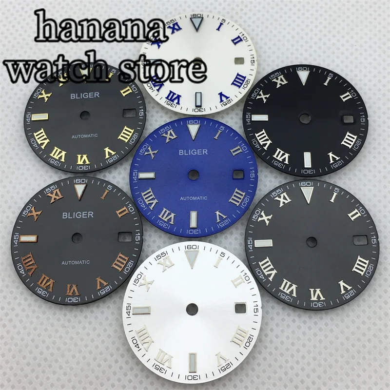 BLIGER Aseptic Watch dial 29mm Black White Blue Grey dial suitable for NH35 NH36 movement