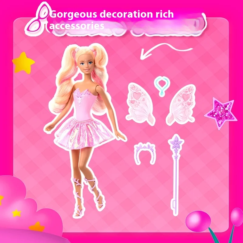 Echte Barbie-Puppe, Prinzessin, Farbwechsel, Traum, Schmetterling, Fee, Spielzeugfigur für Mädchen, niedliches Sammlerstück, Geburtstagsgeschenk, Spielzeug