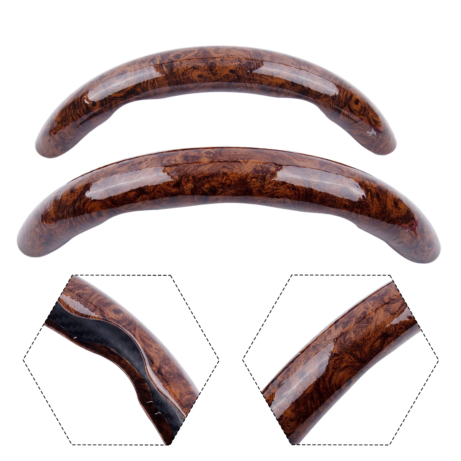 Universal Car Steering Wheel Booster Cover Car Peach Wood NonSlip Decorative Handle Cover 37-38cm Auto Interior Accessories