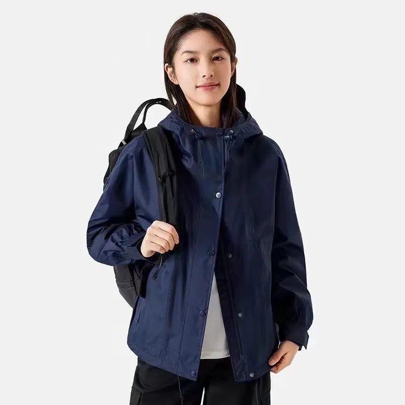 

2024 Spring and Autumn female hooded Jacket Y2K Casual jacket parsnip waterproof Fashion clothing movement single-breasted coat