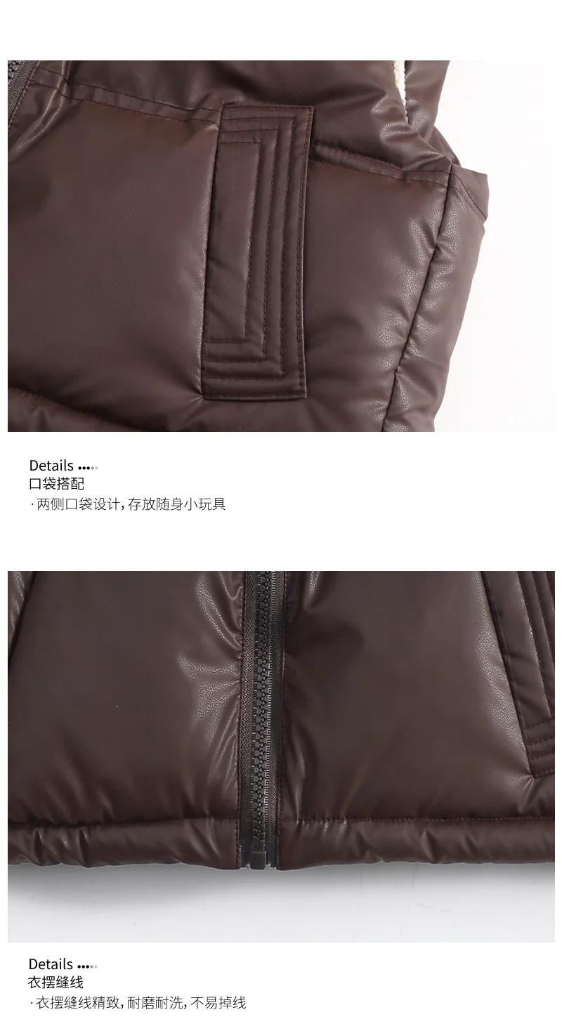 Dicke Weiche Weste für Jungen und Mädchen, Kinder Herbst Winter Winddichte Warme Weste, Baby Freizeitweste, Schüler Outdoor Campus Sportweste, Kinder – Detail 11