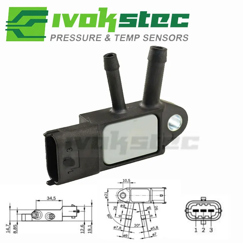 Different Exhaust Gas Pressure DPF Sensor For Nissan NP300 Navara (D23) 2.3 NV200 Juke 1.5 NV400 Qashqai X-Trail 20827-00Q0K