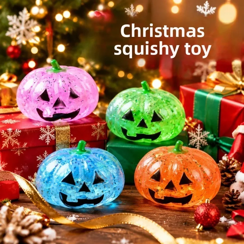 Halloween Pumpkin Maltose Stress Ball Squishy Toy Soft Stress Ball Slow Rebound Fidget Toy Stress Relief Funny Gift for Adults
