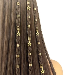 35pcs/set Alloy Hollow Metal Hair Rings - Vintage Braiding Accessories for Dreadlock, Braid, and Rope Hairstyle for Women