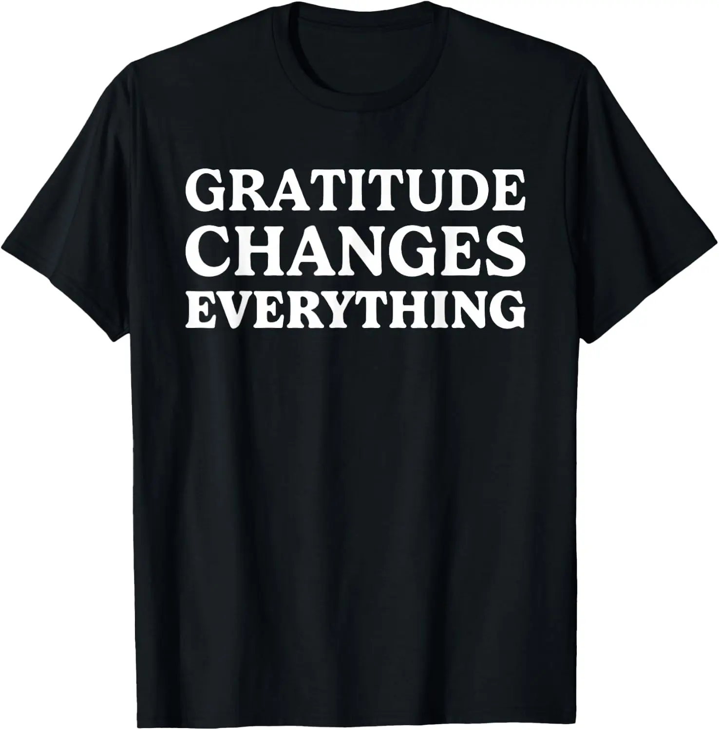 Gratitude Changes Everything Positive Message Inspirational T-Shirt Men's Thanksgiving Day Retro Graphic Print T‑Shirt, Casual Short Sleeve Crew Neck Cotton Tee, Autumn Fall Holiday Daily Party Tops for Men.