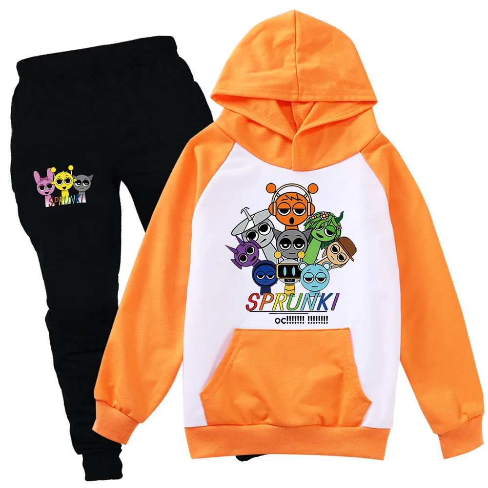 

Sudadera Sprunki Clothes Set Kids Sprunky Incredibox Hoodie Boy Spring Fall Tracksuit Girls Hoody Sweatshirt Top Pants 2pcs Sets