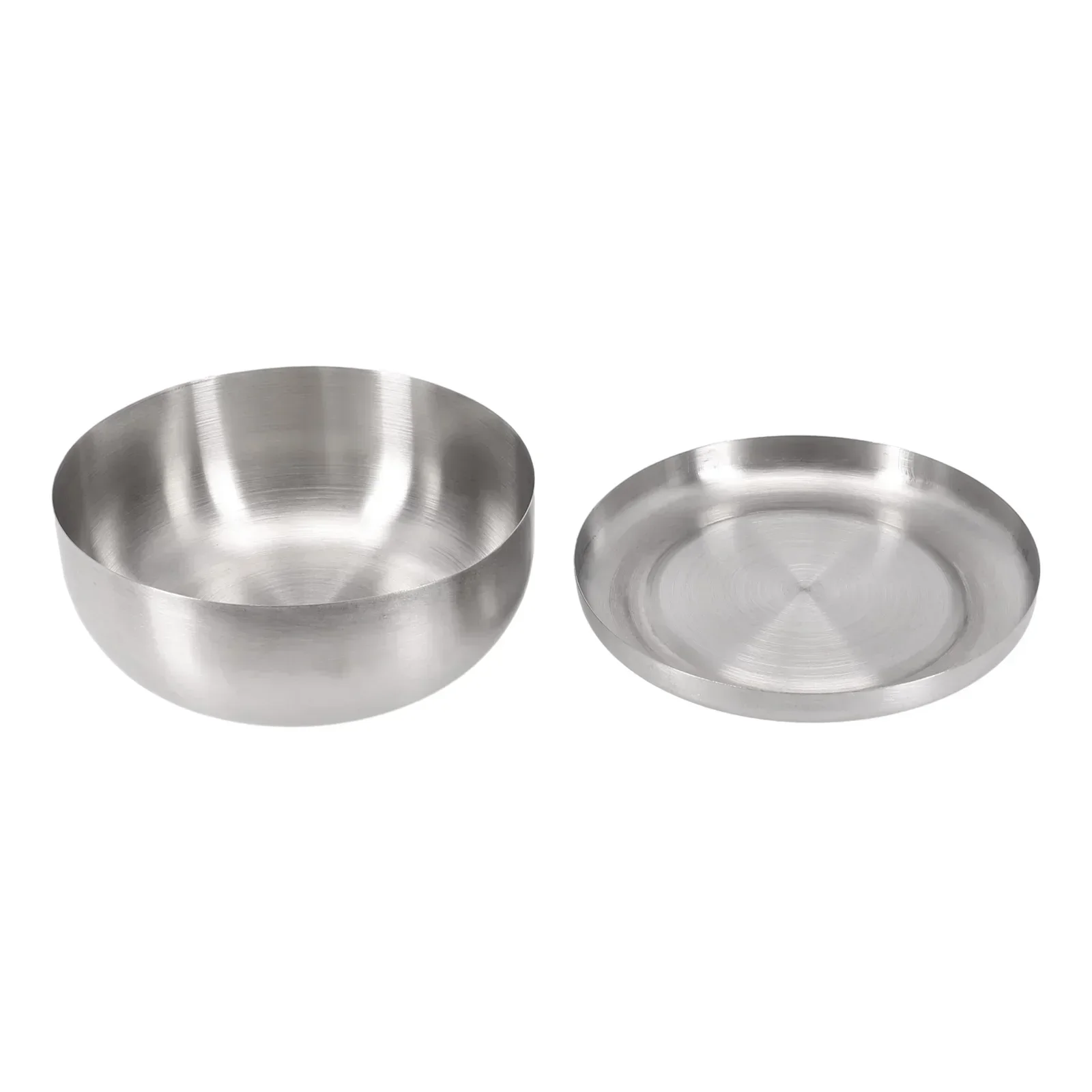 Korean Stainless-Steel Rice Bowl With Cover Metal Rice Cereal Serving Bowl Anti-Scalding Child Small-Bowl Korean Cuisine