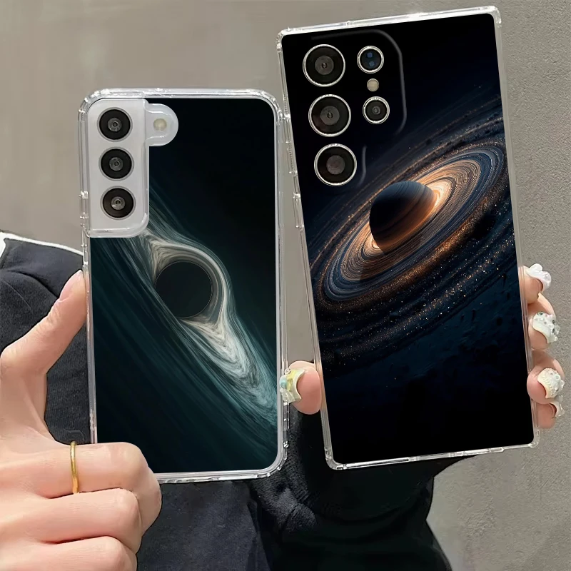 Transparent Cover for Samsung Galaxy S26 S25 S24 S23 S22 S20 S21 FE Ultra S25 Edge Plus 5G Phone Case Present Cosmic Planets Bag