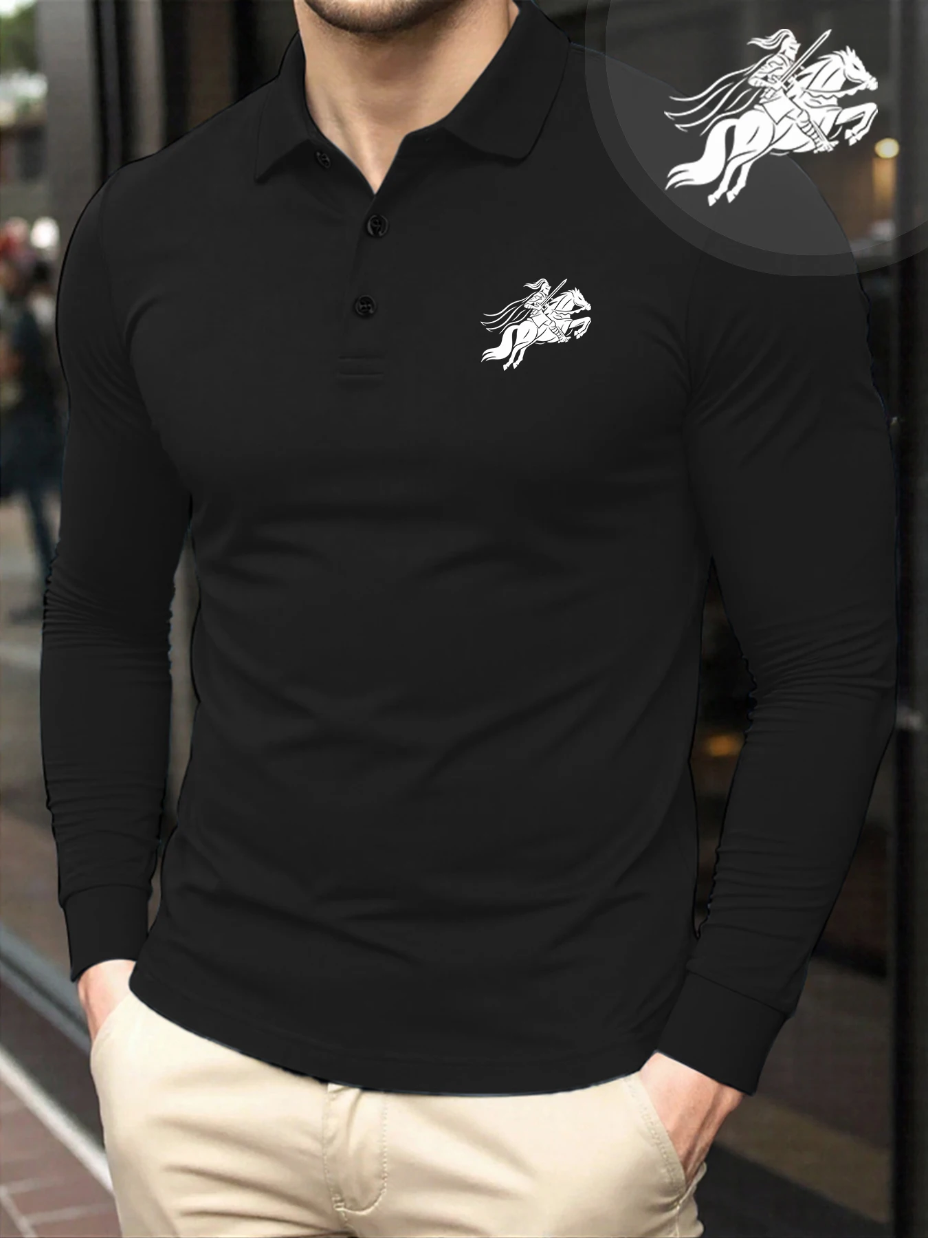 

Soldiers Set Out For Battle Print Mens Fashion T Shirts Basics Casual Polo Shirt Autumn Culture T-Shirt Comfortable Soft Clothes