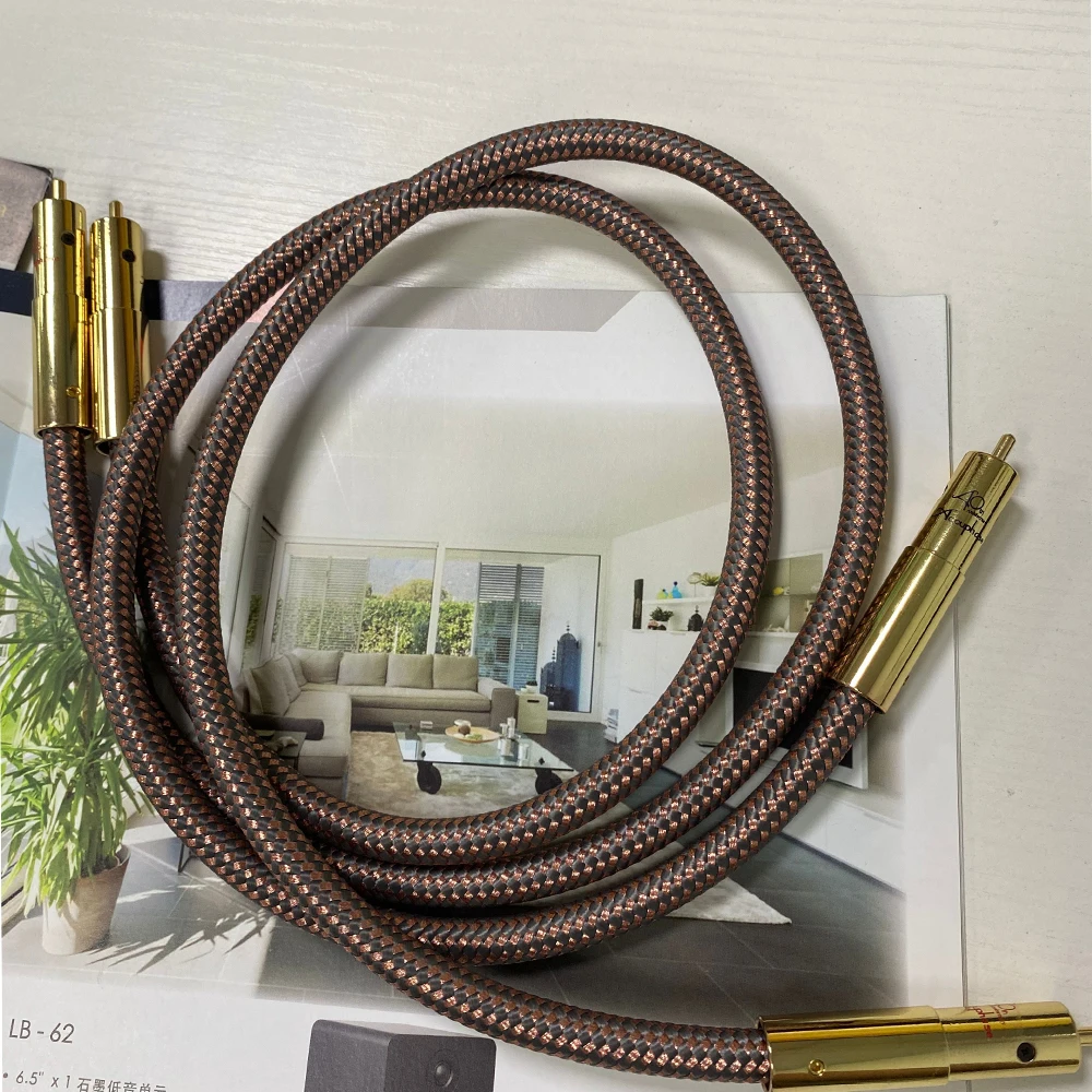 Hifi RCA Cable Accuphase 40th Anniversary Edition OCC RCA Interconnect Audio Cable Gold Plated Plug For CD Amplifier extension