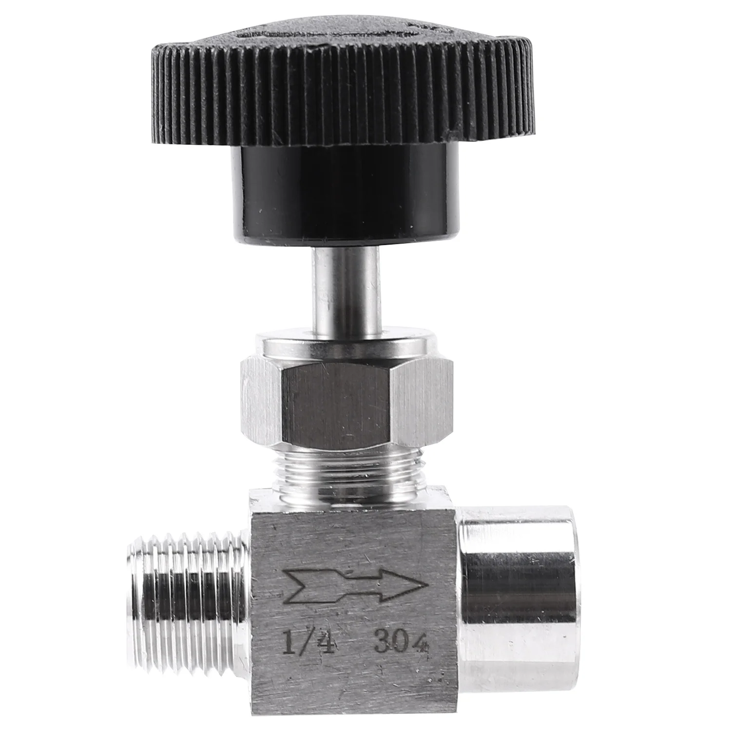 Needle Valve Adjustable 1/4 inch Male to Female Thread Stainless Steel 304 Flow Control Shut Off Crane Needle Valve