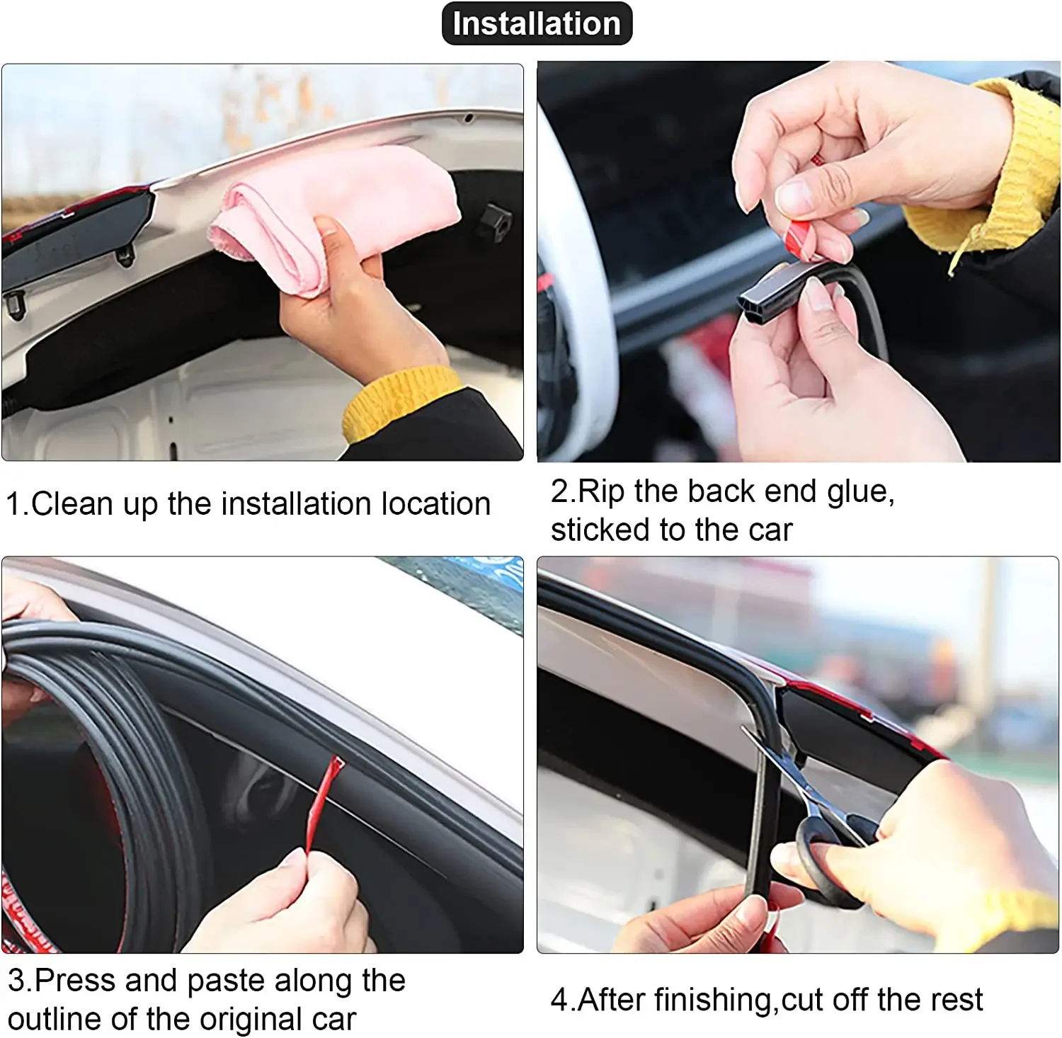 Universal Car Seals Sealant Strips Auto Rubber Door Sealing Interior Doors Seal Strip Automobiles Noise Insulation Weatherstrip