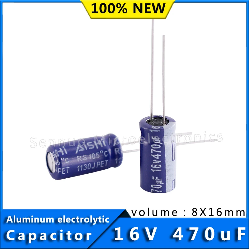 10pcs 16V 470UF 8*16 Low ESR Aluminum Electrolytic Capacitors 470uf 16V High Frequency Low Resistance Electrolytic Capacitors
