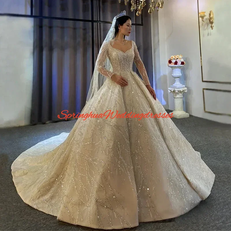 Vestidos De Novia De lujo personalizados para fiesta Formal, batas sin mangas, Apliques De encaje, vestido De Novia