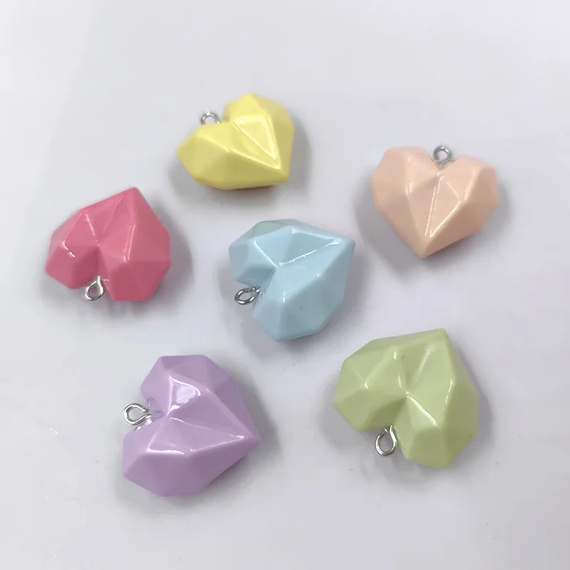 10pcs Kawaii Big Love Heart Charms for Jewelry Making Cute Colorful Flatback Pendants Diy Phone Case Keychain Necklace Finding