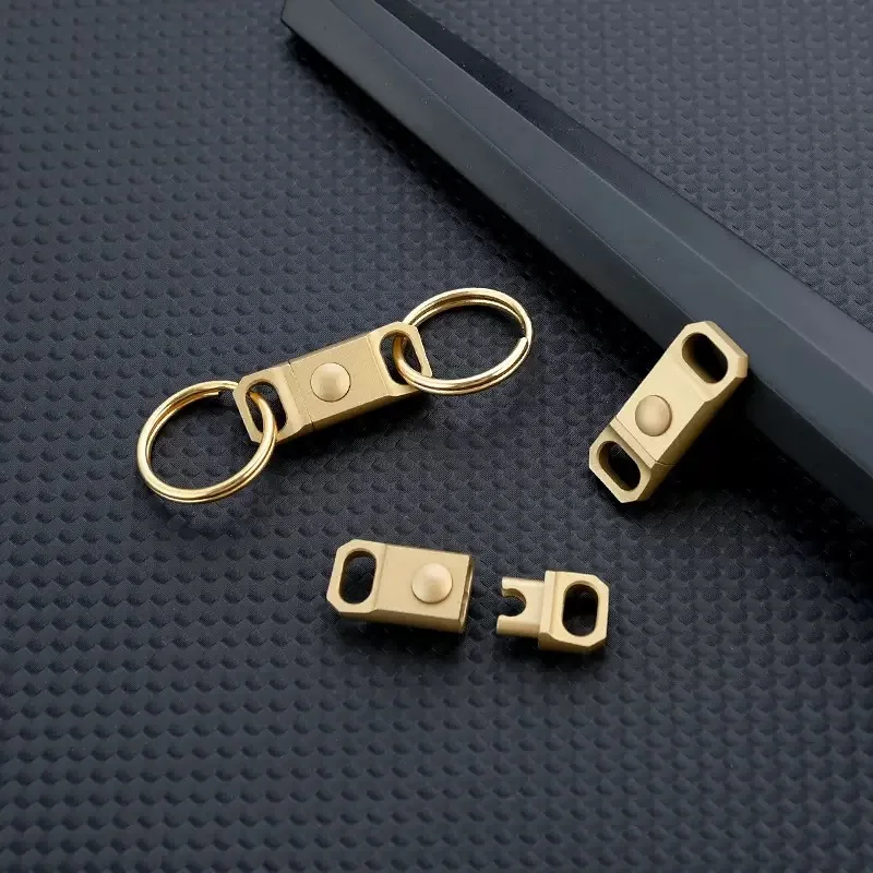 Mini fibbia a sgancio rapido in ottone Portachiavi a doppio anello Portachiavi per auto a sgancio rapido Zaino per bagagli Fibbia con dado di collegamento