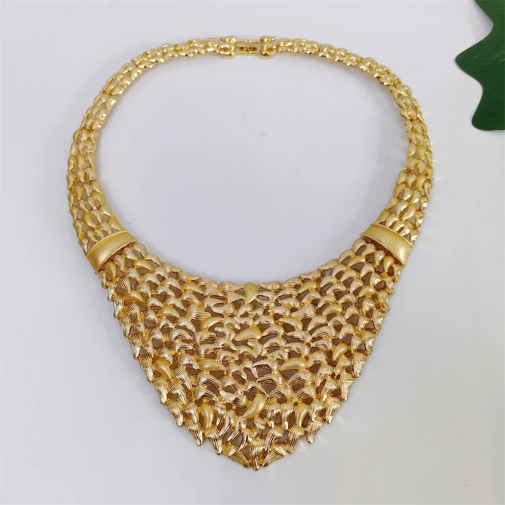ESALE Fashion Women's Jewelry Set Hot Selling Brazilian Gold Colour Big Jewellery For Bridal Wedding Banquet 2026 Trendy New