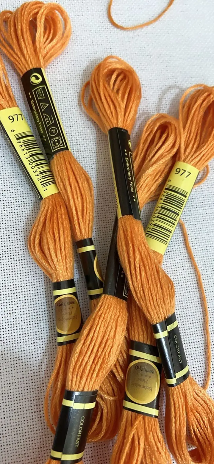 10PCS/LOL Set Cross Stitch Thread Embroidery Floss For Beginners DIY  No Repeat Rainbow DMC CODE 977