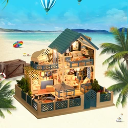 DIY European Large Villa Dollhouse Miniature Furniture With garden Doll Houses Assemble Toys Children Boys birthday Gift Casa