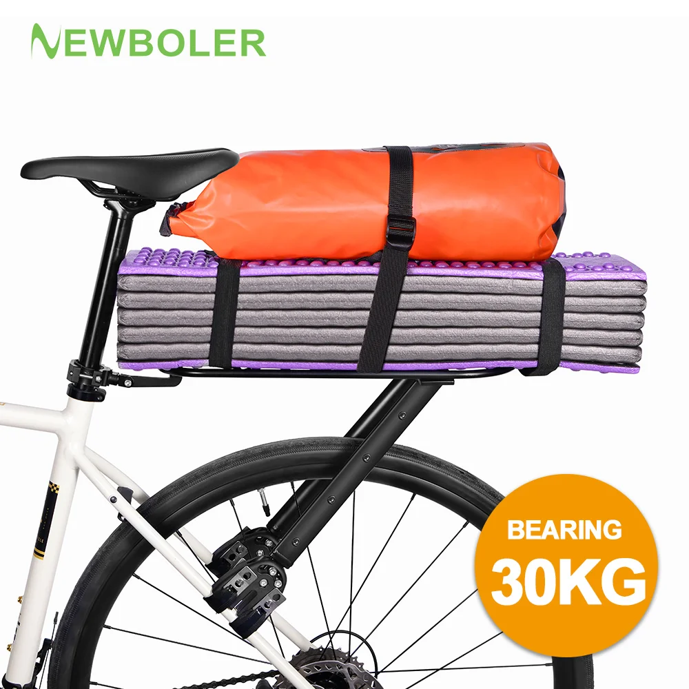 

Универсальный алюминиевый багажник для велосипеда NEWBOLER, регулируемая задняя полка для велосипедов, аксессуары для велосипедов, подходящие для гравийных велосипедов.
