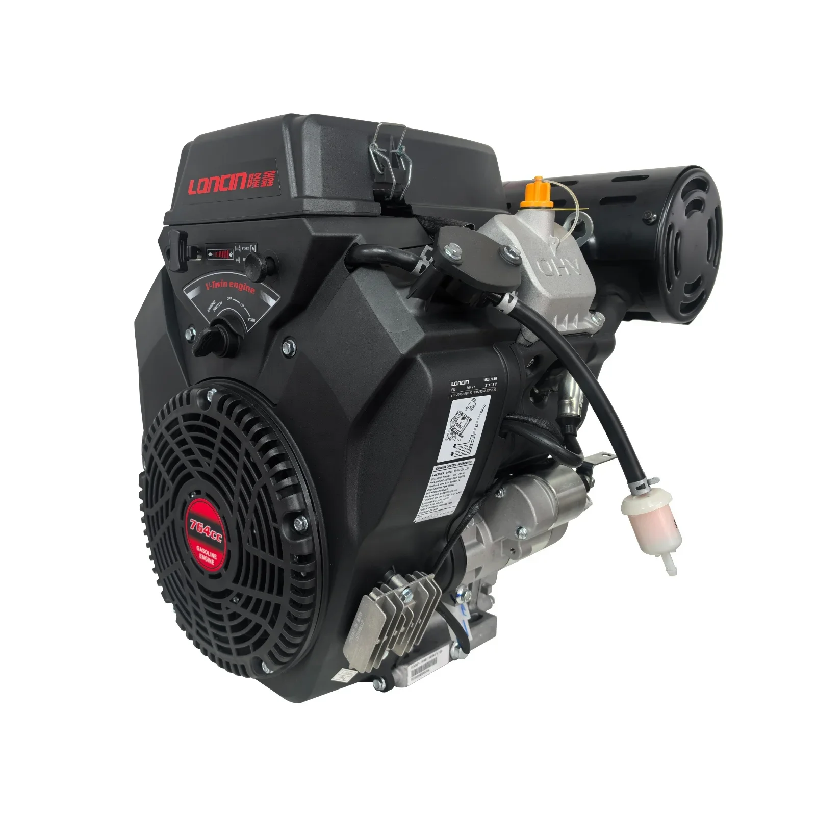 

L0cin 27HP/764CC 4-тактный двухцилиндровый электрический запуск с низким потреблением топлива OHV Промышленность LC2V80 Лодочный мотор-редуктор Подшипник