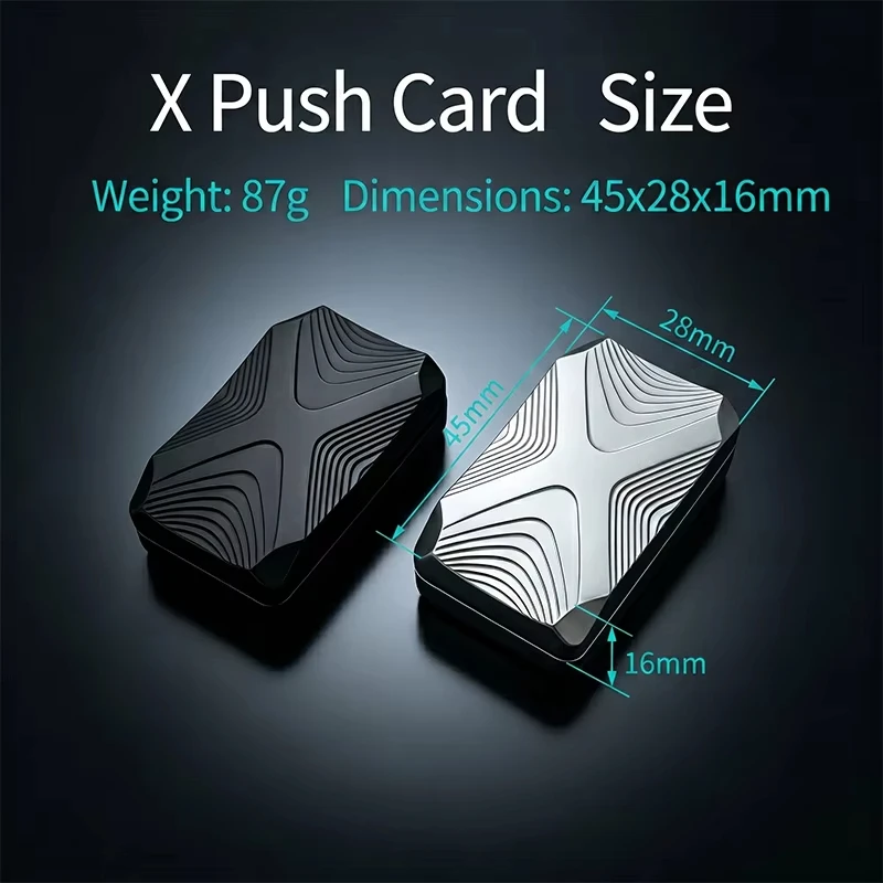 EDC Metal Fidget Slider Push Card, Zinc Alloy X-Shaped Haptic Fidget Toy, Anti-Stress Pocket Desk Gadget for Adults