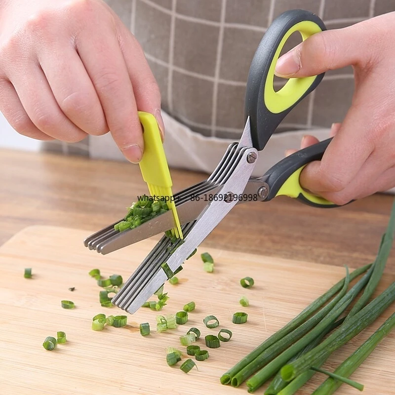 Stainless Steel Food Shears Multifunctional Five-layer Seaweed Shredder Kitchen Complementary Food Multi-layer Vegetable Cutter