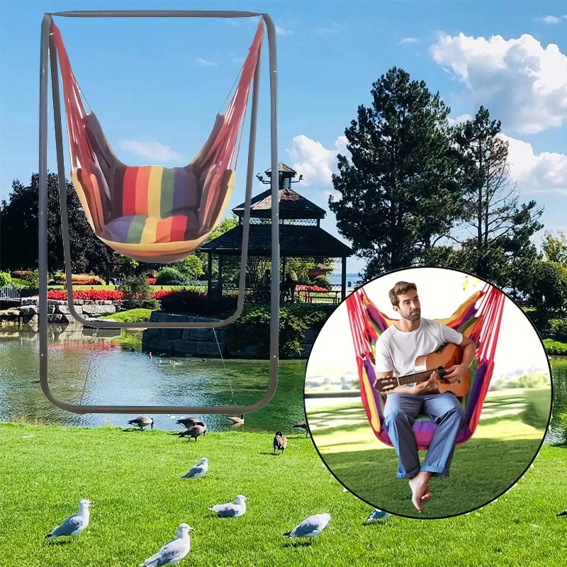 New Outdoor Swing Hammock Canvas Leisure Chair Or Cushion Dormitory Hammock Swing Rocking hanging chair(With Storage Bag