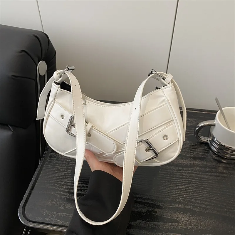 

2026 Y2K Vintage PU Leather Women Shoulder Bag Small Crossbody Bag Fashion Ladies Underarm Bag Clutch Purse and Handbag