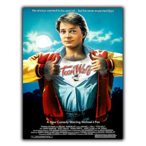 TEEN WOLF michael j fox SIGN METAL WALL PLAQUE Movie 80s cinema poster man cave-Aluminum