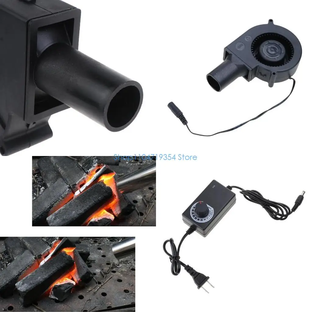 

0XLD BBQ Fan PWM Blower 9730 97x97x30mm 12V 2A Large Air 100-240V AC Powered