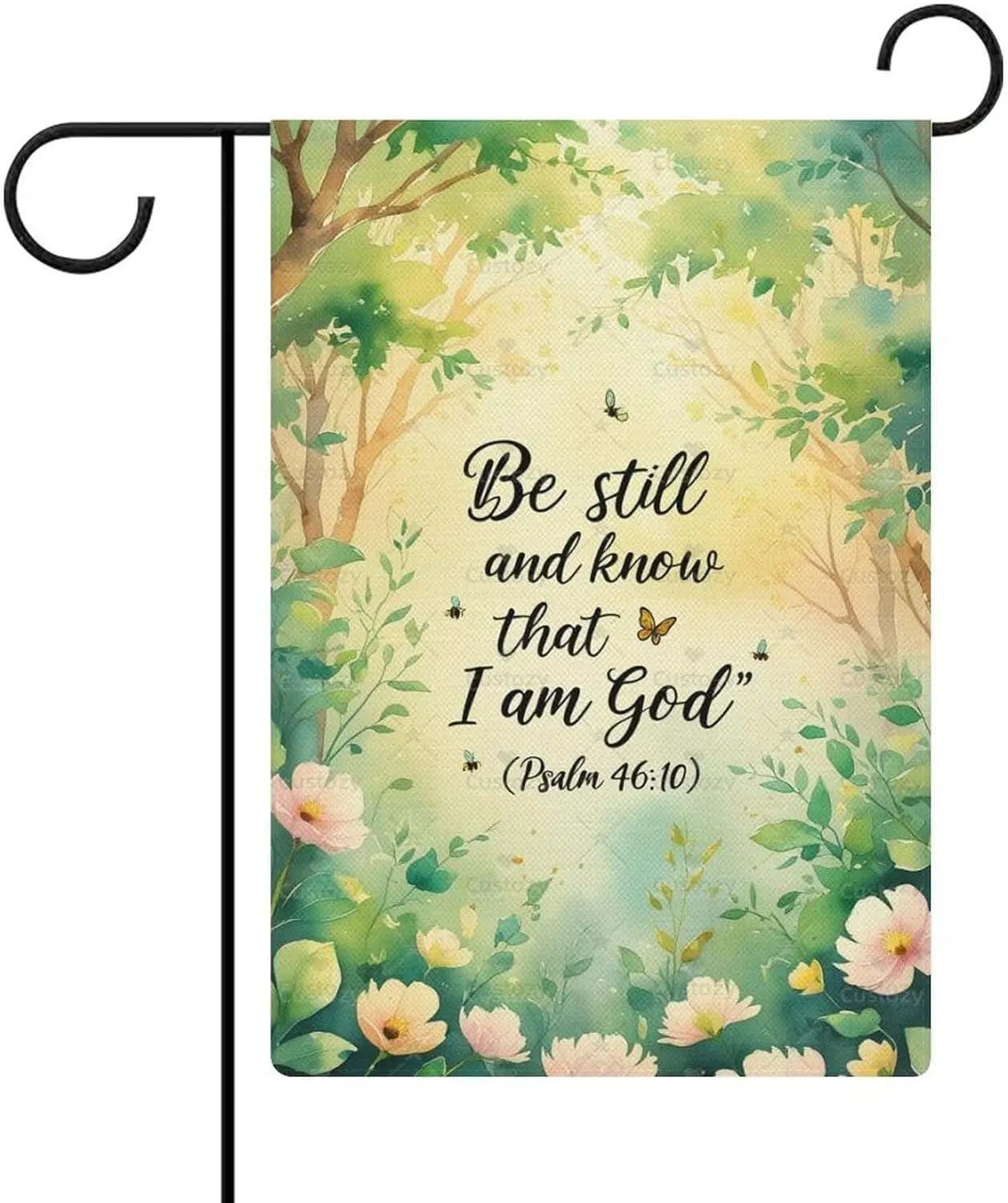 Garden Flag “Be Still And Know That I Am God” Double Sided 12x18 In Small Burlap Seasonal Yard Decoration for Outside Porch  EEZ