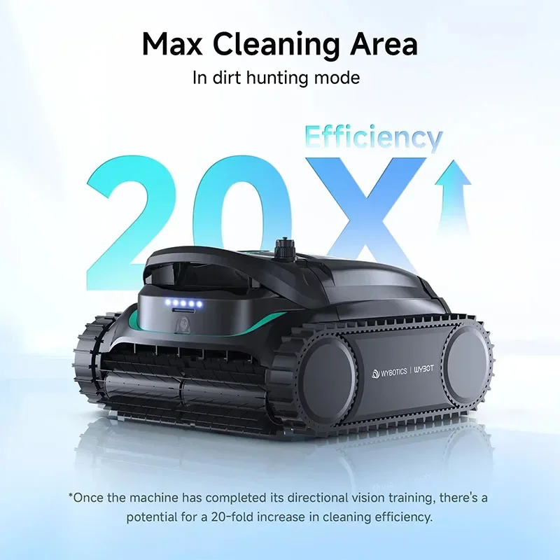 M2 Vision Pool Robot Hight End Cordless Pool Cleaner Visual Active Sensing Superior Climbing Capability Max Cleaning Area. 400㎡