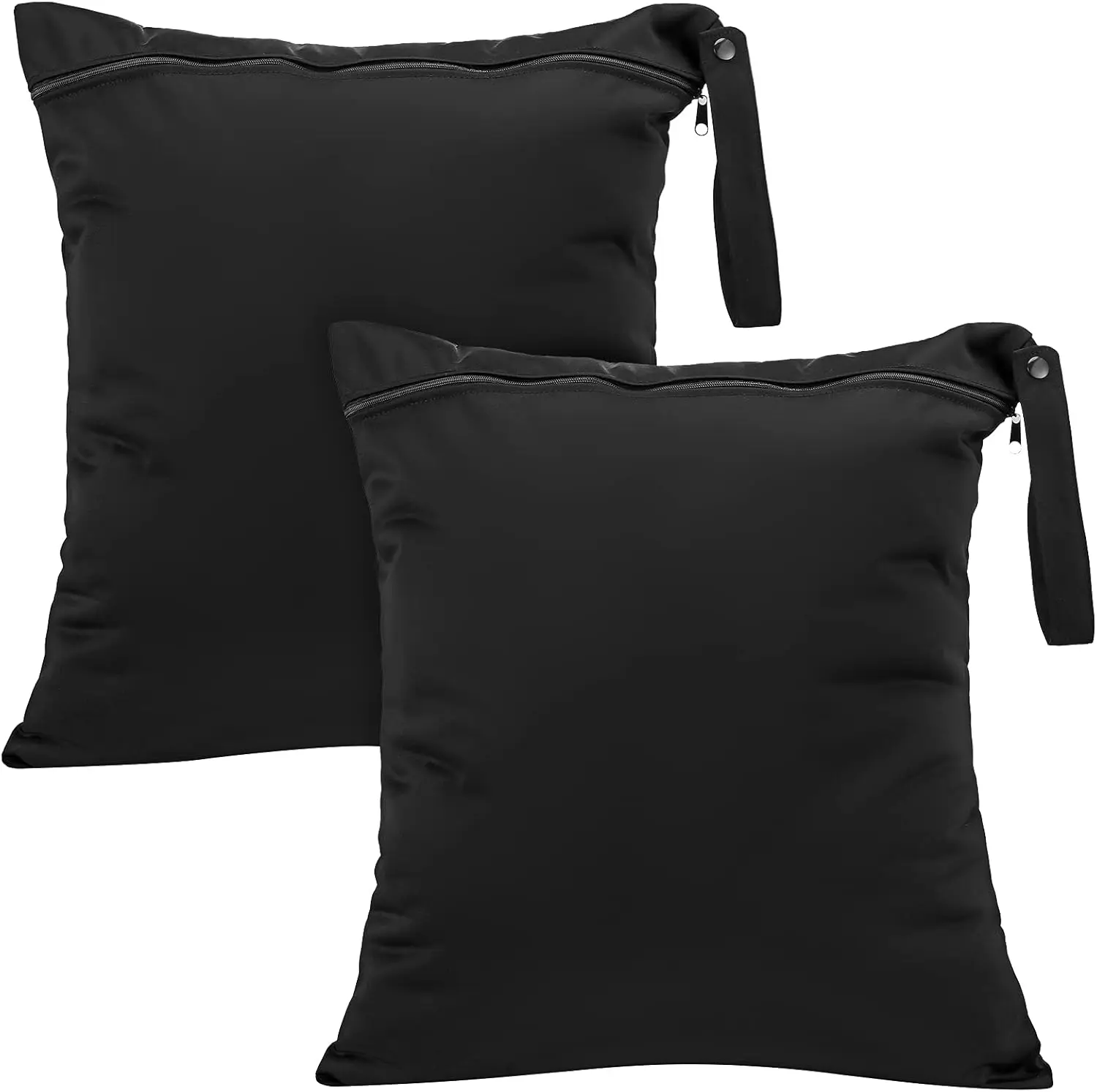 

2 Pcs Large Travel Laundry Bag Washable Waterproof Wet Dry Large Dirty Clothes Bag Bathing Workout(Solid Black)