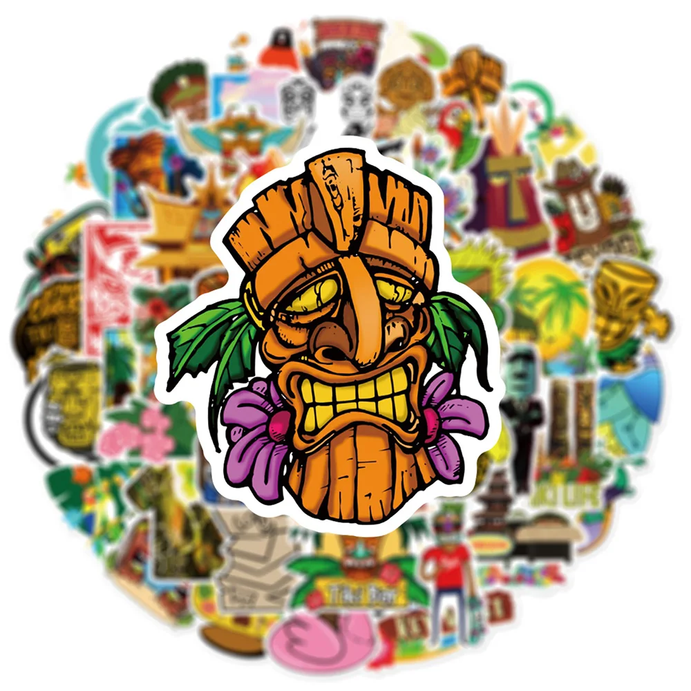 10/30/50PCS Hawaii Vacation Tiki Bar Featured Sticker DIY Phone Laptop Luggage Skateboard Graffiti Decals Fun for Kid Gift