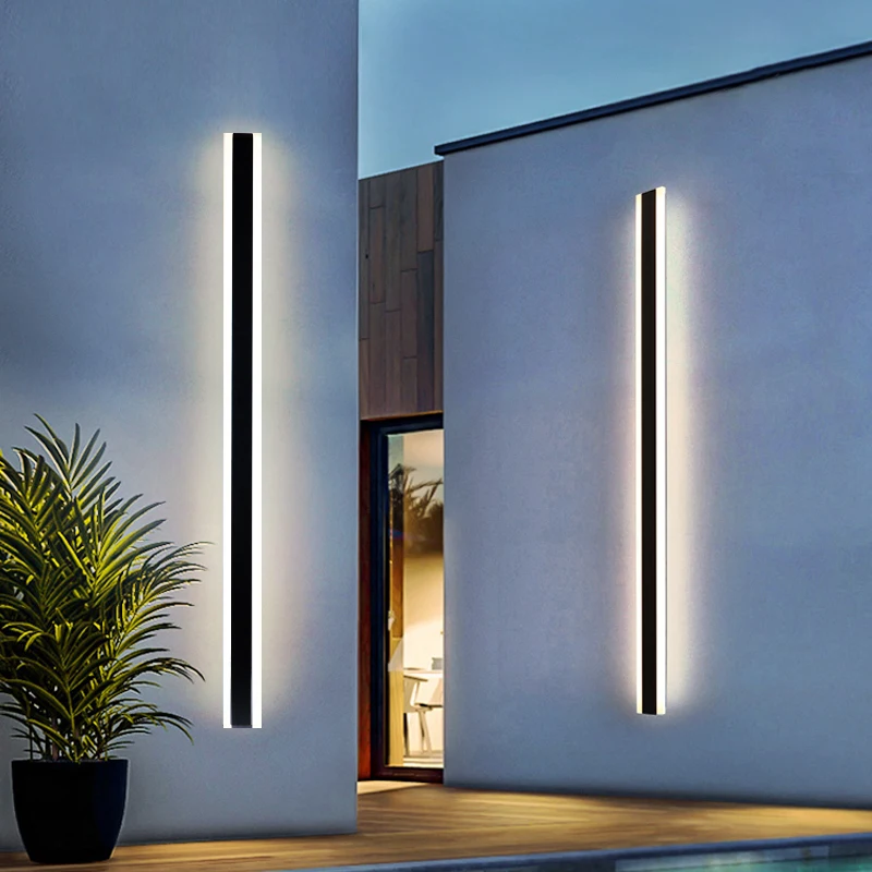 Exterior Wall Strip Wall Lamp Modern Minimalist Style Outdoor IP65 Waterproof LED Lighting/Garden Villa Courtyard Wall AC85-265V