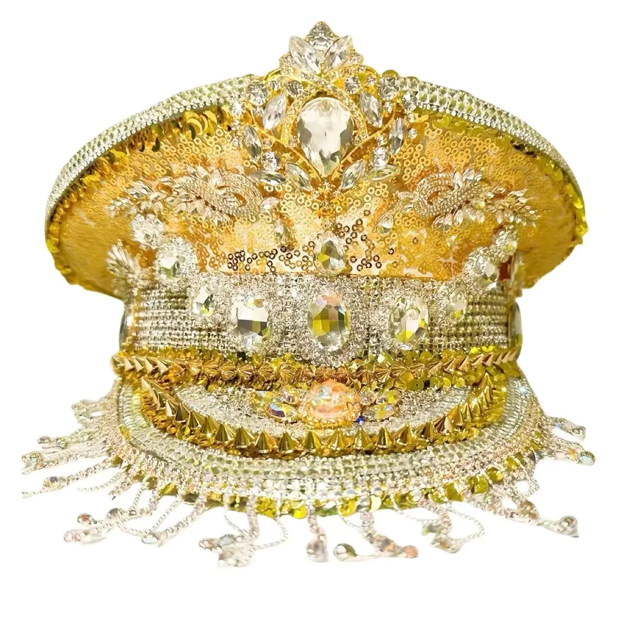 

Капитанская шляпа в стиле стимпанк со стразами для фестиваля Burning Man для женщин, винтажные военные аксессуары и кепка для мужчин