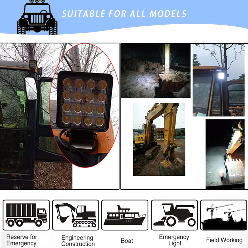 1 Uds luces antiniebla de trabajo bombilla de punto 4 pulgadas 42W 48W lámpara auxiliar LED para todoterreno ATV UTV camión Tractor motocicleta faro 12-24V