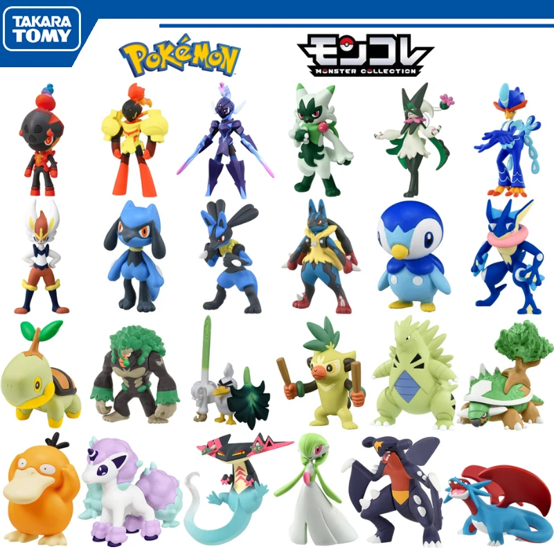 Pokemon Oringinal Psyduck Riolu Lucario Cinderace Armarouge Figure Toys Anime Tyranitar Dragapult Ceruledge Floragato Model Doll