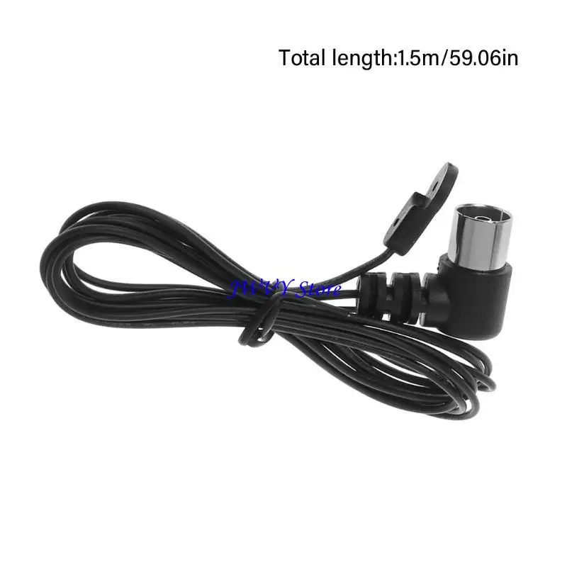 573A FM 라디오 안테나 F 어댑터 75ohm 불균형 여성 커넥터 플러그 스테레오 수신기 라디오 용 1.5m 케이블