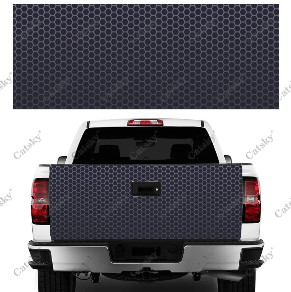 Hexagonal Stainless Steel Art Truck Tailgate Wrap Professional Grade Material Universal Fit for Full Size Trucks Weatherproof