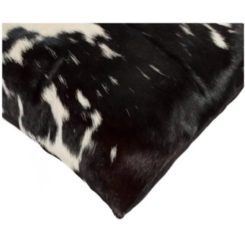 Natural Whole Piece Cow Hide Pillowcase White And Black Design 50x50CM